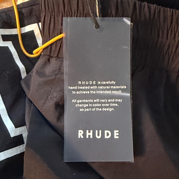 Rhude Black Shorts with Bold Yellow Accent - Picture 3 of 3